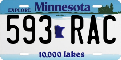 MN license plate 593RAC