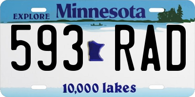 MN license plate 593RAD