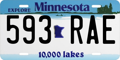MN license plate 593RAE