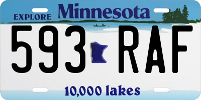 MN license plate 593RAF