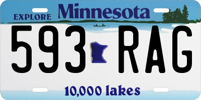 MN license plate 593RAG