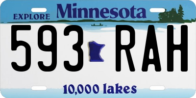 MN license plate 593RAH