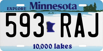 MN license plate 593RAJ
