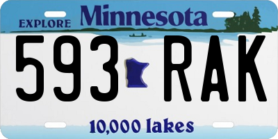 MN license plate 593RAK