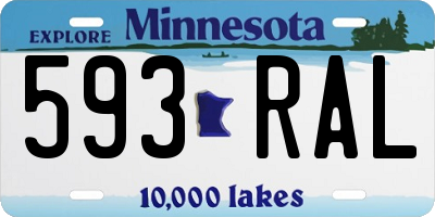 MN license plate 593RAL