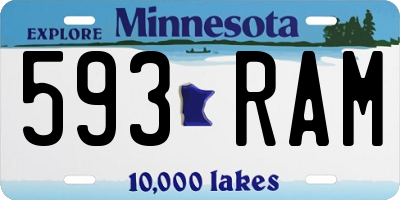 MN license plate 593RAM
