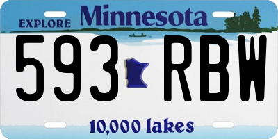 MN license plate 593RBW