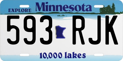 MN license plate 593RJK