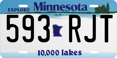 MN license plate 593RJT