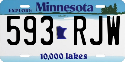 MN license plate 593RJW