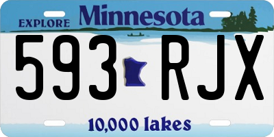 MN license plate 593RJX