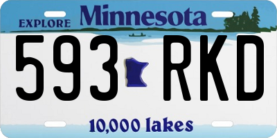 MN license plate 593RKD