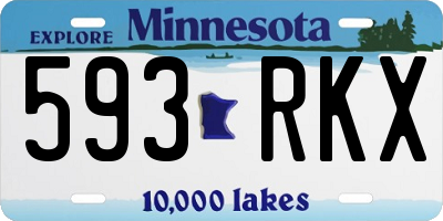 MN license plate 593RKX