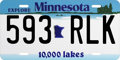 MN license plate 593RLK