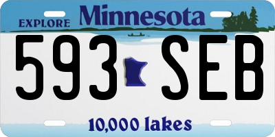 MN license plate 593SEB