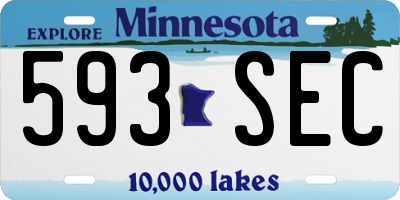 MN license plate 593SEC