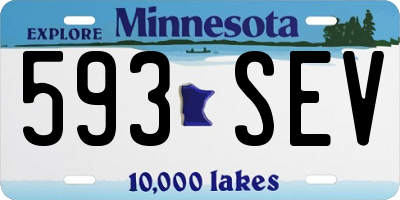 MN license plate 593SEV