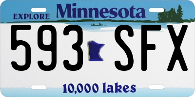 MN license plate 593SFX
