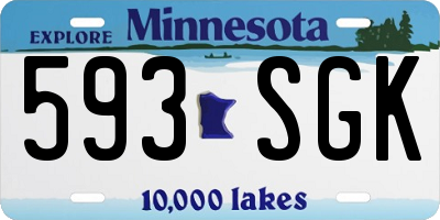 MN license plate 593SGK