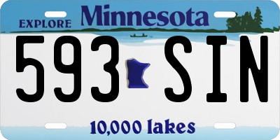 MN license plate 593SIN