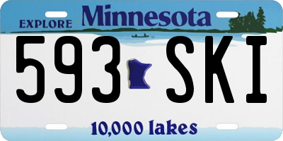 MN license plate 593SKI