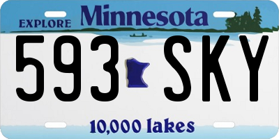 MN license plate 593SKY