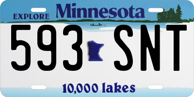 MN license plate 593SNT