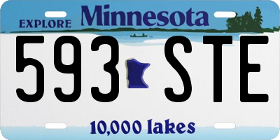 MN license plate 593STE
