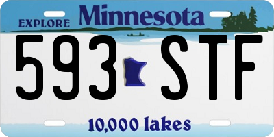 MN license plate 593STF