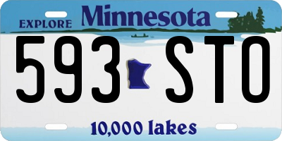 MN license plate 593STO