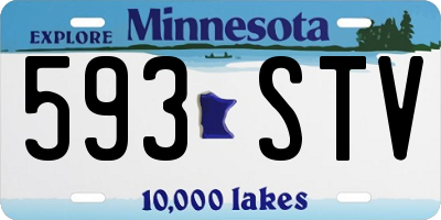 MN license plate 593STV
