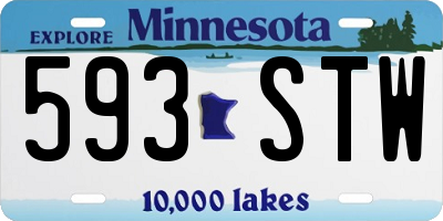 MN license plate 593STW