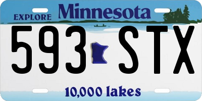 MN license plate 593STX