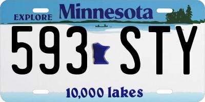 MN license plate 593STY