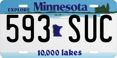 MN license plate 593SUC