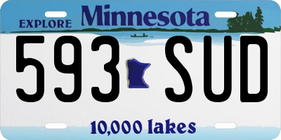 MN license plate 593SUD