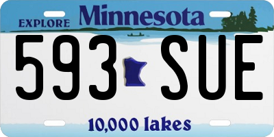 MN license plate 593SUE