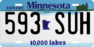 MN license plate 593SUH