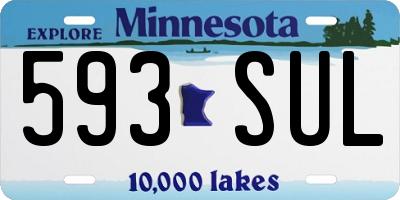 MN license plate 593SUL