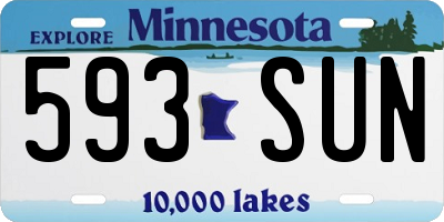 MN license plate 593SUN