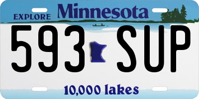 MN license plate 593SUP