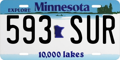 MN license plate 593SUR