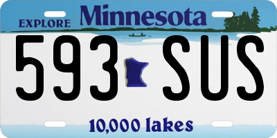 MN license plate 593SUS
