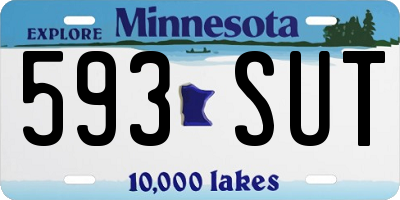 MN license plate 593SUT