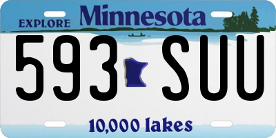 MN license plate 593SUU