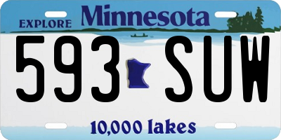 MN license plate 593SUW