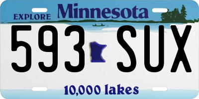MN license plate 593SUX