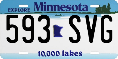 MN license plate 593SVG