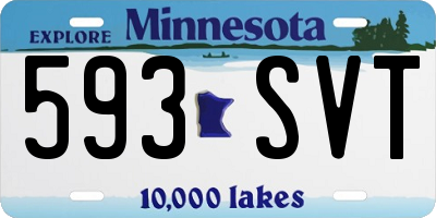 MN license plate 593SVT