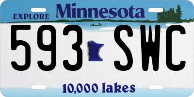 MN license plate 593SWC